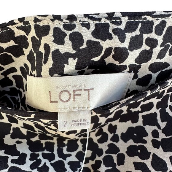 2/$30 Ann Taylor Loft Side Zip Shorts Size 2 Black White Flowy Pockets Boho NWT - Picture 6 of 8